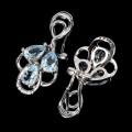 Silberne wunderschöne Sky Blue Topas Ohrringe mit Zirkonia 5