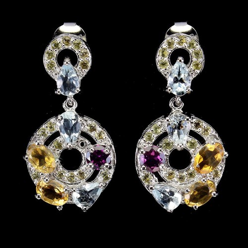 925 Aquamarin Ohrringe Citrin Saphire Granate 5