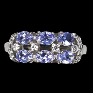 925 Ring Größe 16 zarte natürliche Tansanite