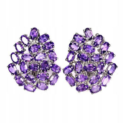 925 Silber schöne Ohrringe natürliche Amethyste 5