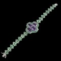 Silberarmband mit natürlichen Smaragden und Amethysten 925