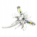Brosche Silber Schwarz Opal Natürliche Markasit Libelle