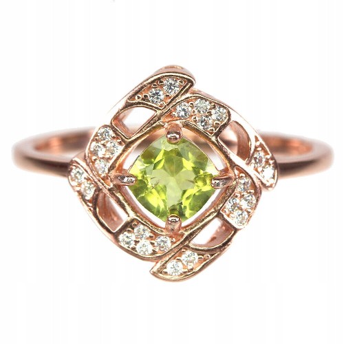 Zarter Silberring Größe 17 natürlicher Peridot