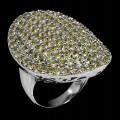 925 Wunderschöner natürlicher Peridot Ring Größe 16,5