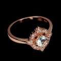 925 Zarter Ring mit Aquamarin Zirkonia Größe 17