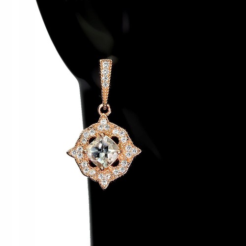 Zarte Aquamarin Ohrringe mit Zirkonia 5 925