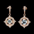 Zarte Aquamarin Ohrringe mit Zirkonia 5 925