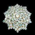 Brosche Anhänger mit natürlichen blauen Zirkonen 925
