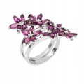 Ring Blume Größe 18 natürliche Rhodolit Granate