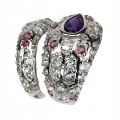 Ring Saphire Aquamarin Amethyst Schlange Größe 18