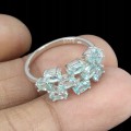 Ring aus 925er Sterlingsilber mit natürlichen Apatiten Größe 16