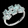 Ring aus 925er Sterlingsilber mit natürlichen Apatiten Größe 16
