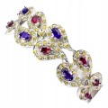925 Armband natürliche Amethyste Granate Saphire