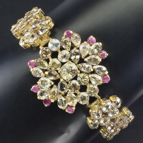 Armband natürliche Champagner Zirkonen Rubine 925