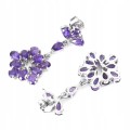 Hängende Silberohrringe 925 natürliche Amethyste 5