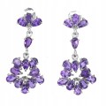Hängende Silberohrringe 925 natürliche Amethyste 5