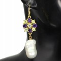 Silberohrringe natürliche Amethyste Olivin Perlen 5