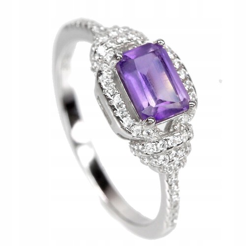 Zarter Ring Größe 17 natürlicher Amethyst 925