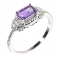 Zarter Ring Größe 17 natürlicher Amethyst 925