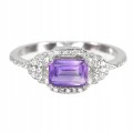 Zarter Ring Größe 17 natürlicher Amethyst 925
