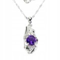 925 Zarte wunderschöne Halskette mit Amethyst Zirkonia