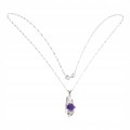 925 Zarte wunderschöne Halskette mit Amethyst Zirkonia