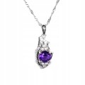 925 Zarte wunderschöne Halskette mit Amethyst Zirkonia