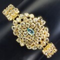 Armband natürliche Champagner Zirkonen blau