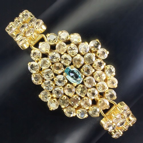 Armband natürliche Champagner Zirkonen blau