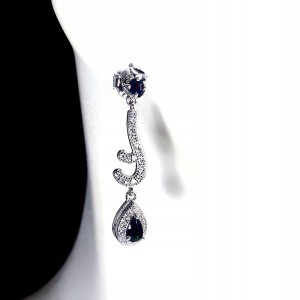 Silberohrringe zarte natürliche schwarze Opale 5