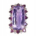 Brosche aus natürlichen 44,6 ct Amethyst Tansanit Granaten