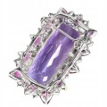 Brosche aus natürlichen 44,6 ct Amethyst Tansanit Granaten
