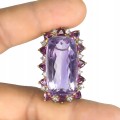 Brosche aus natürlichen 44,6 ct Amethyst Tansanit Granaten