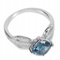 Ring aus 925er Sterlingsilber Größe 14 London Blue Topas