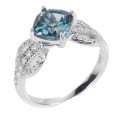 Ring aus 925er Sterlingsilber Größe 14 London Blue Topas
