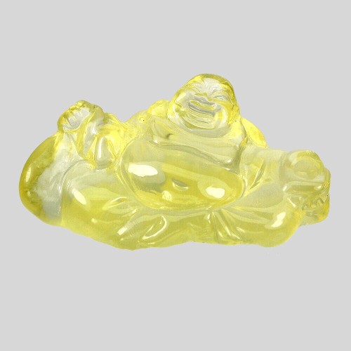 Lemon Quarz Naturstein Buddha Figur 30,28 ct