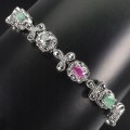 925 Markazit Armband Smaragde Rubine Saphire