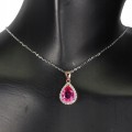 925 Zarte natürliche rosa Topas Halskette