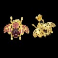 925 Biene Ohrringe natürliche Diopside Rubine 5