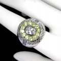 Ring Größe 19,5 natürlicher Olivin Aquamarin 925