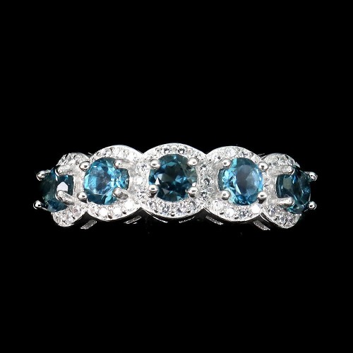Ring 925 Silber London Blue Topaz Größe 12