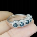 Ring 925 Silber London Blue Topaz Größe 12