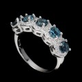 Ring 925 Silber London Blue Topaz Größe 12