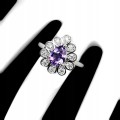 925 Ring Größe 14 natürlicher zarter Amethyst