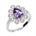 925 Ring Größe 14 natürlicher zarter Amethyst