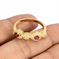 925 Ring zarter Granat Rhodolith Größe 17