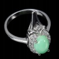 Natürlicher Chrysopras Ring aus Silber Größe 20