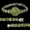 Wunderschönes Silberarmband mit natürlichem Olivin 925