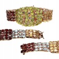 Armband aus Sterlingsilber Peridot Granate Citrin Zirkonen