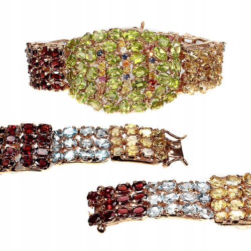 Armband aus Sterlingsilber Peridot Granate Citrin Zirkonen